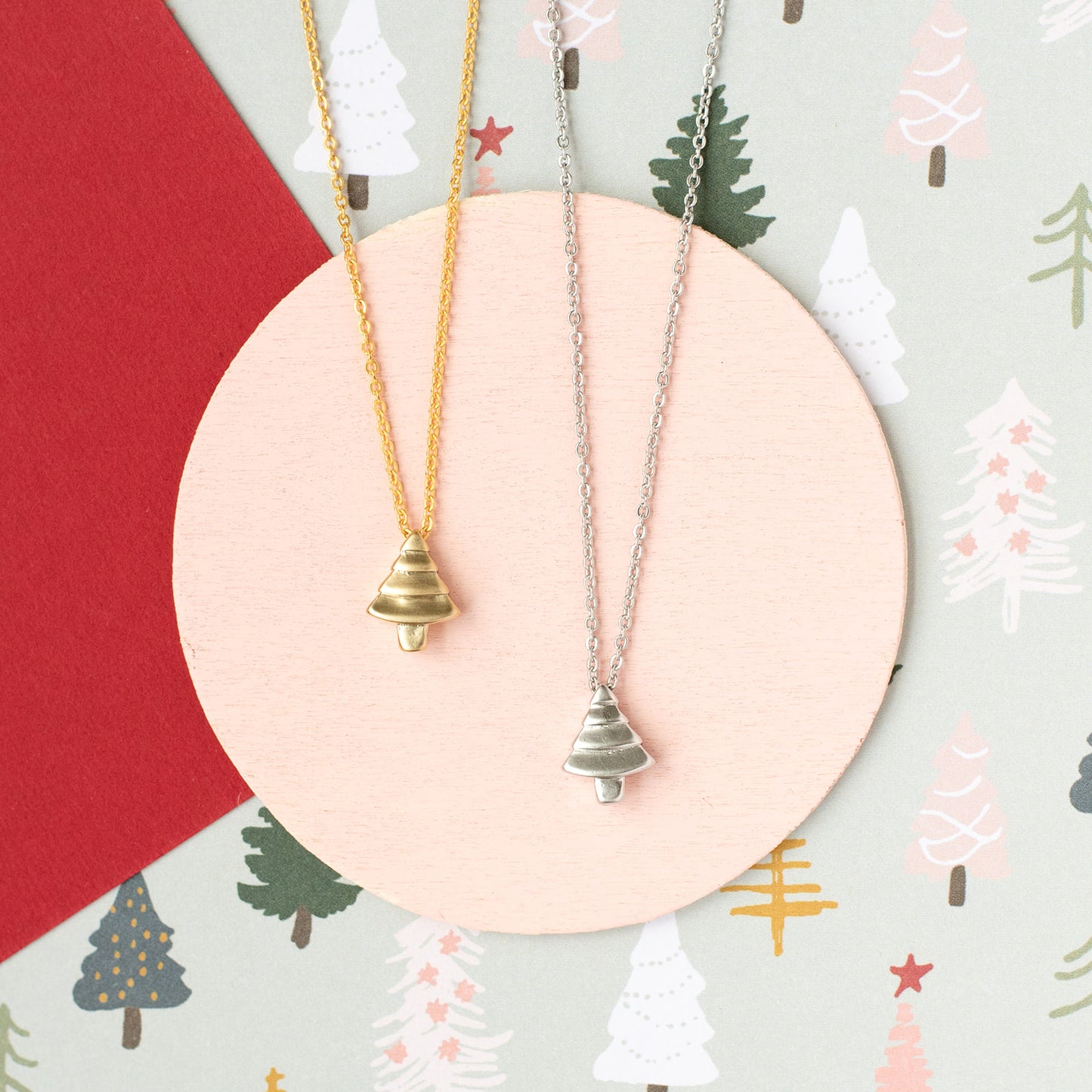 Tree Bead Charm Dainty Pendant Necklace