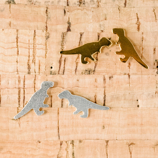 T-Rex Post Earrings – Sterling Silver or 14K Gold Over Sterling | Fun Dinosaur Jewelry