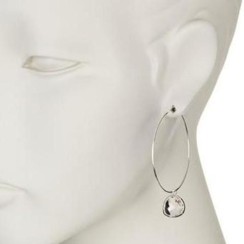Rebecca Jewelry Large Hoop Gemstone Earring Gold.jpg