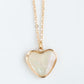 Mother of Pearl Heart Pendant Charm Necklace Genuine Stone