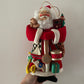 Vintage 1990s Christmas Corner Collection Santa Claus Ornament with Velvet Toy Jacket – 12" Hanging Holiday Decoration
