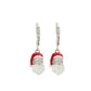 Silver Santa Claus Dangle Earrings Hypoallergenic Christmas