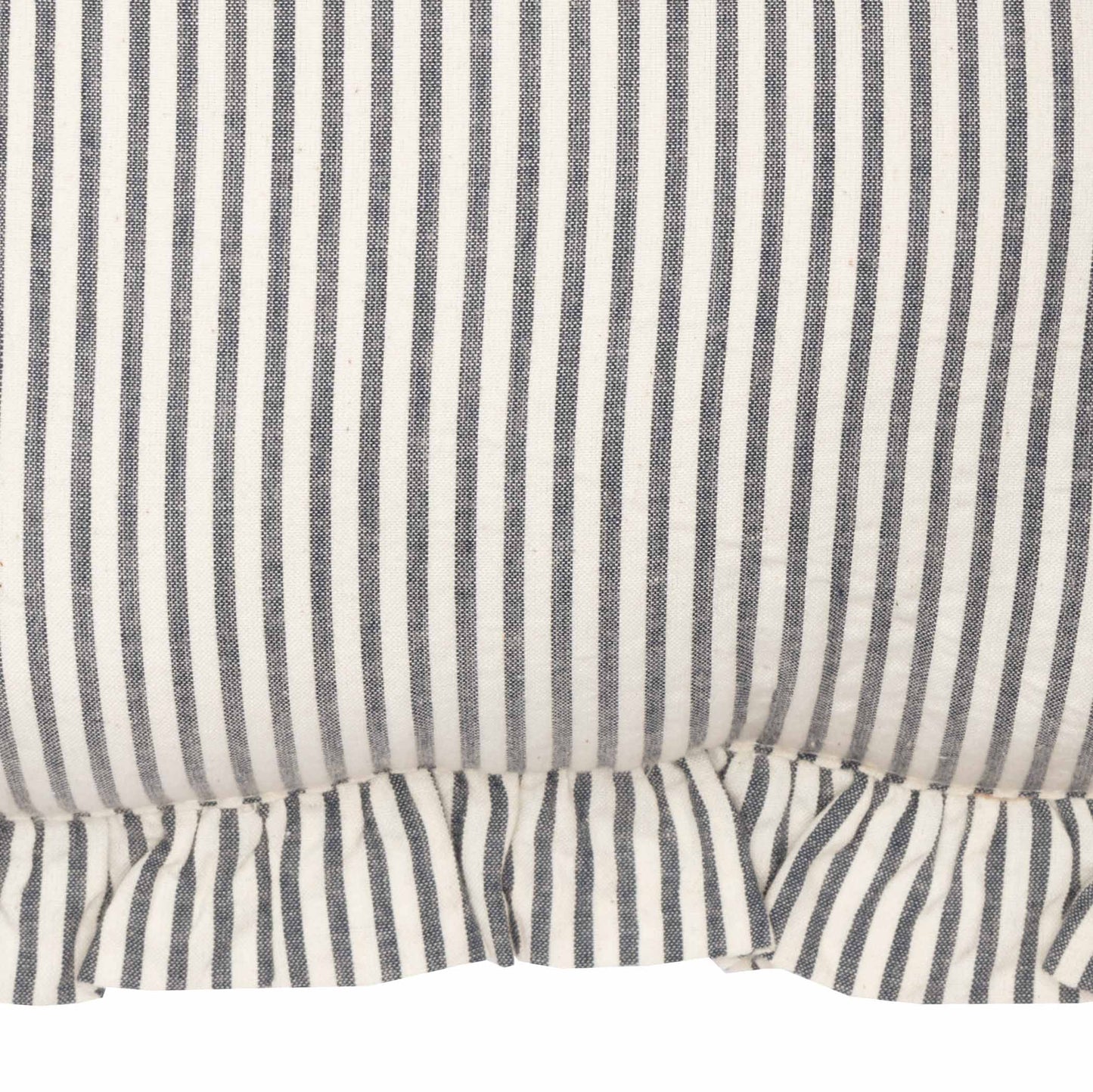Farmhouse Ticking Stripe Pillow 14x22– Blue Seersucker