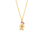 Santa Gingerbread Charm Necklace Hypoallergenic Gold Silver