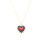 Handmade Glass Heart Charm 14k Gold Necklace Hypoallergenic