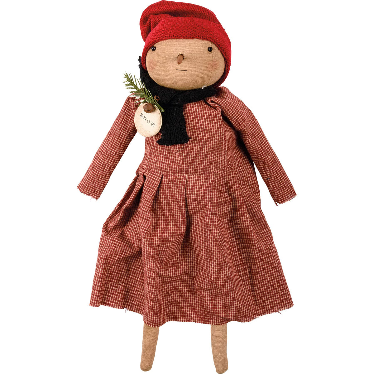 Primitive Snowman Doll Sierra – Rustic Christmas Decor