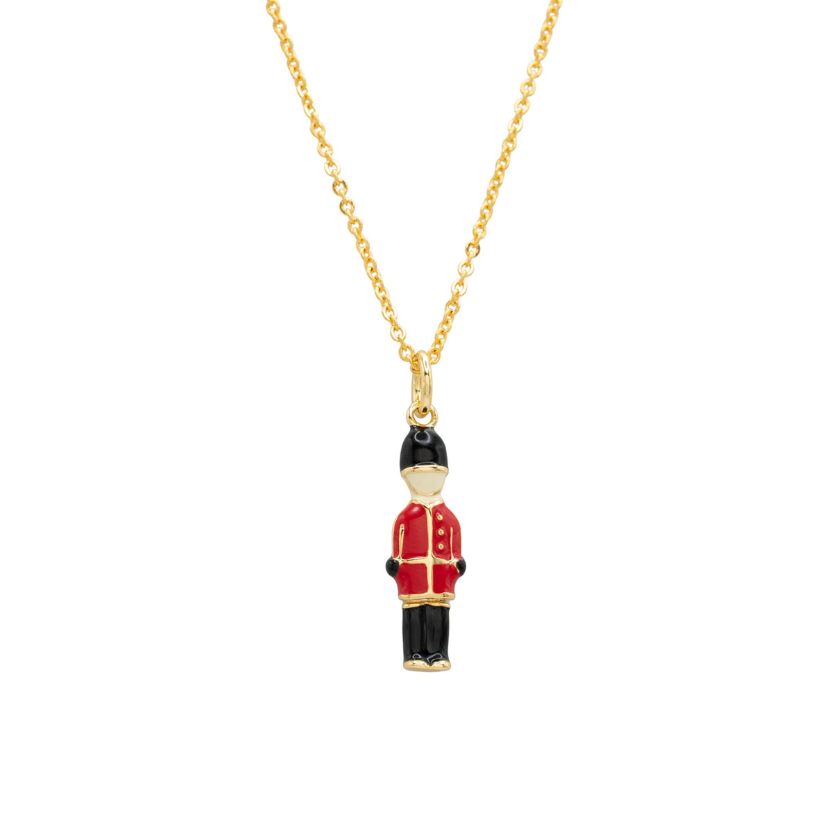 Toy Soldier Charm Necklace Gold Christmas Hypoallergenic