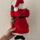 Vintage 1990s Christmas Corner Collection Santa Claus Ornament with Velvet Toy Jacket – 12" Hanging Holiday Decoration
