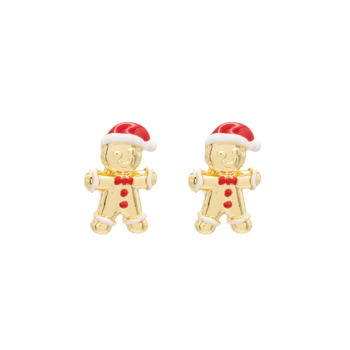 Santa Gingerbread Man Stud Earring Hypoallergenic Sterling