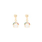 14k Gold Gemstone Rainbow Post Earrings Hypoallergenic