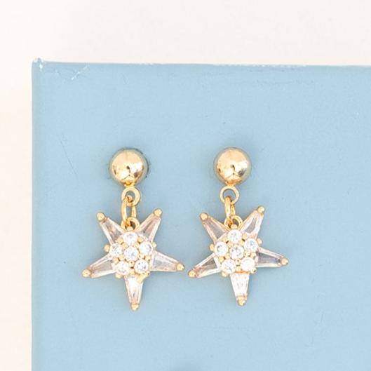 North Star Cubic Zirconia Post Dangle Earring Celestial