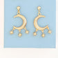 Crescent Moon Star Ball Post Dangle Earring Celestial