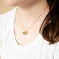 Gold Heart with Rose Charm Necklace Children's Jewelry Gift