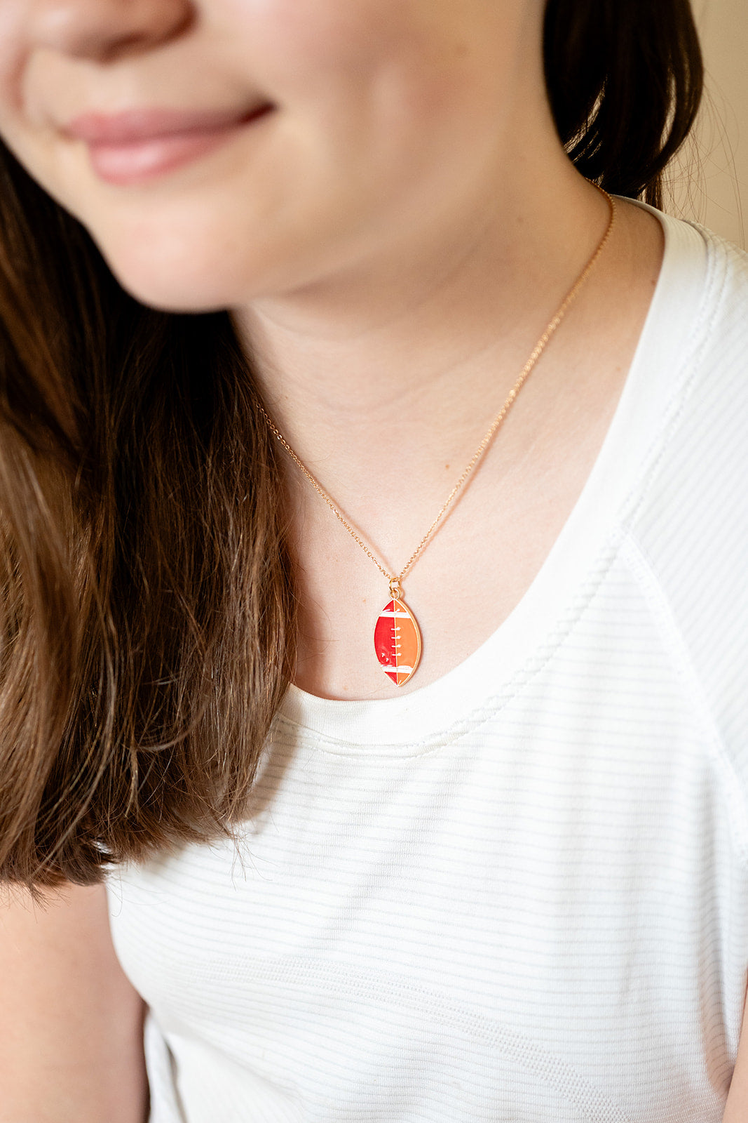 Enamel Football Charm Pendant Necklace Children's Jewelry