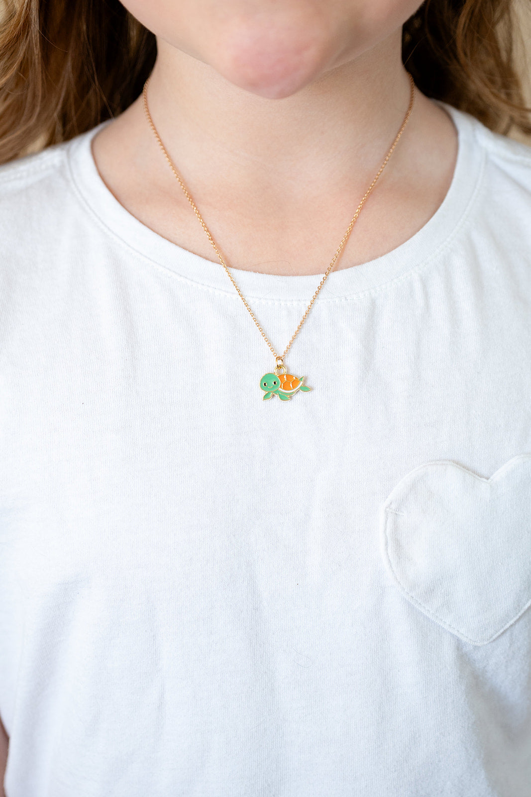 Sea Turtle Enamel Charm Necklace Children's Jewelry Gift