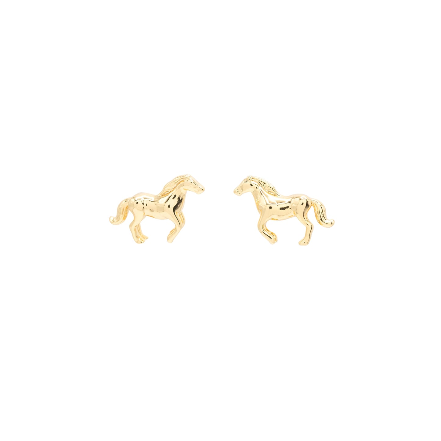 14k Gold Horse Post Stud Earring Hypoallergenic