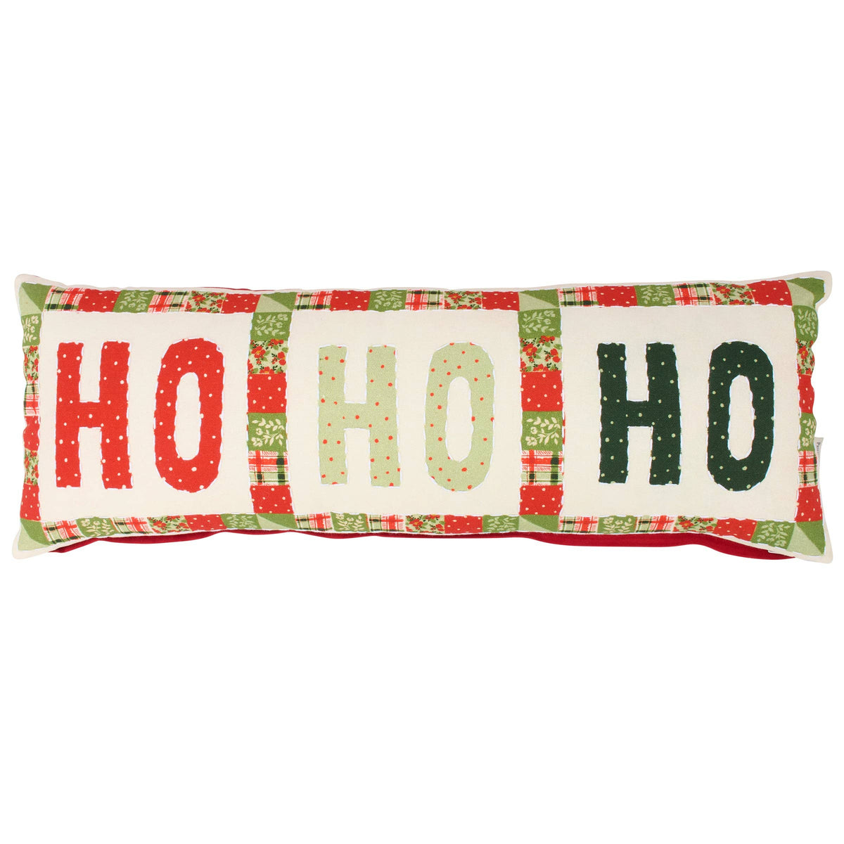 Ho Ho Ho Christmas Quilted Pillow – Festive Holiday Accent