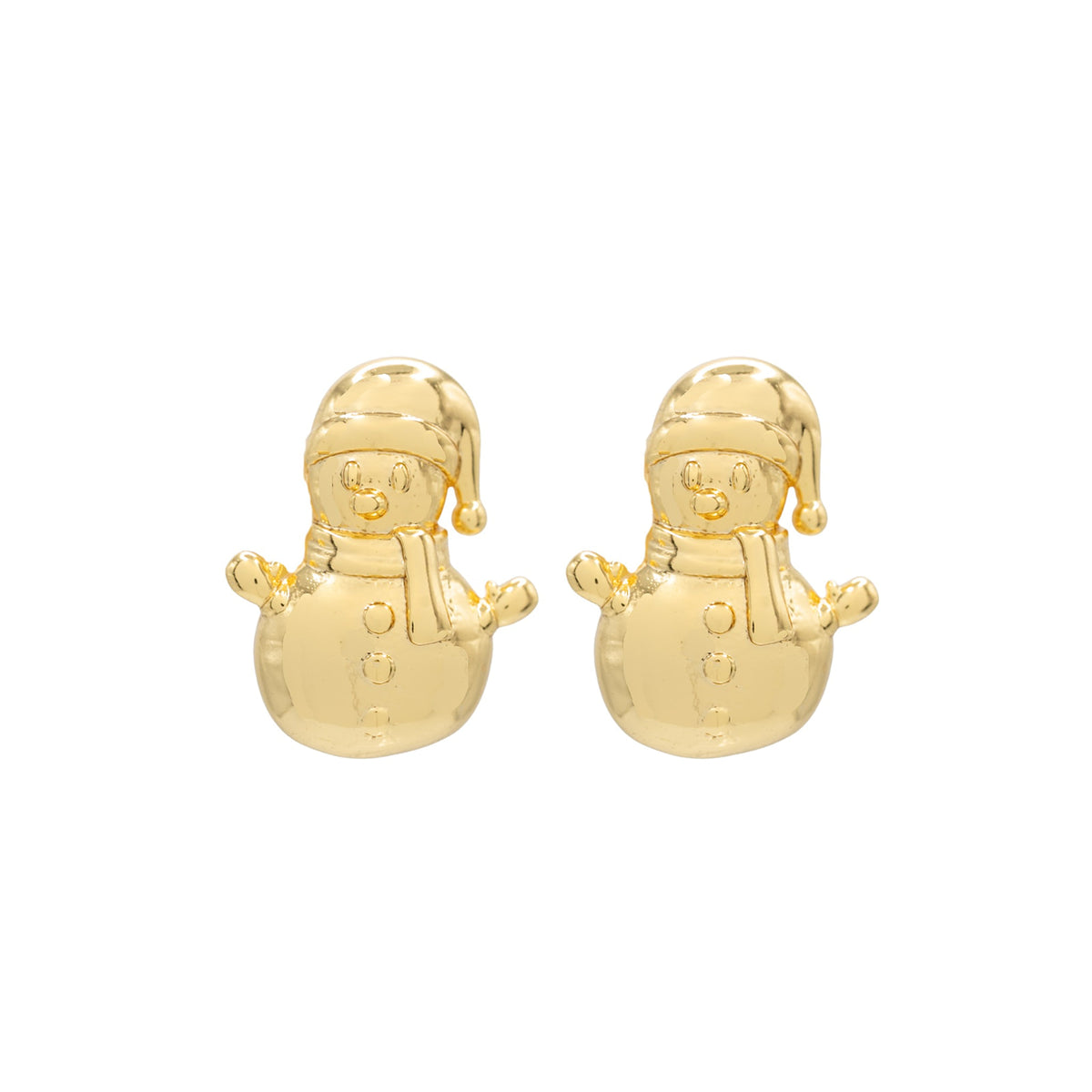 Snowman Stud Earring Hypoallergenic Sterling Silver Gold