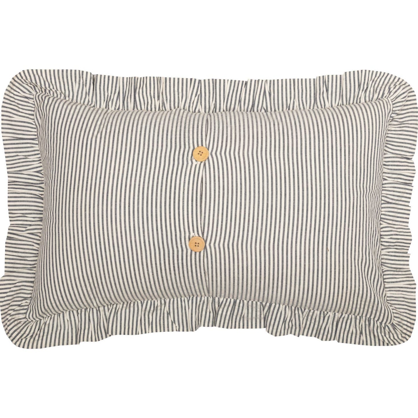 Farmhouse Ticking Stripe Pillow 14x22– Blue Seersucker