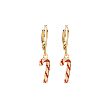 Candy Cane Dangle Earrings Hypoallergenic Christmas