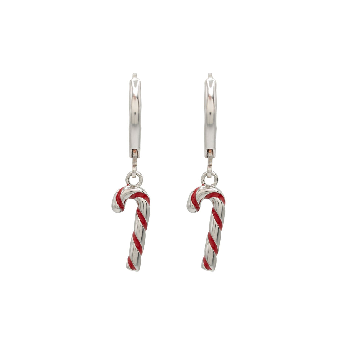 Candy Cane Dangle Earrings Hypoallergenic Christmas