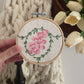Wall Hanging Vintage Handkerchief Inside Wood Embroidery Hoop
