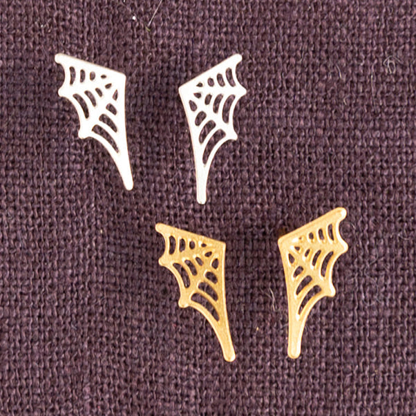 Spider Web Post Stud Earring Halloween