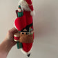 Vintage 1990s Christmas Corner Collection Santa Claus Ornament with Velvet Toy Jacket – 12" Hanging Holiday Decoration