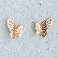 Butterfly Cubic Zirconia CZ Crystal Post Stud Earring Insect