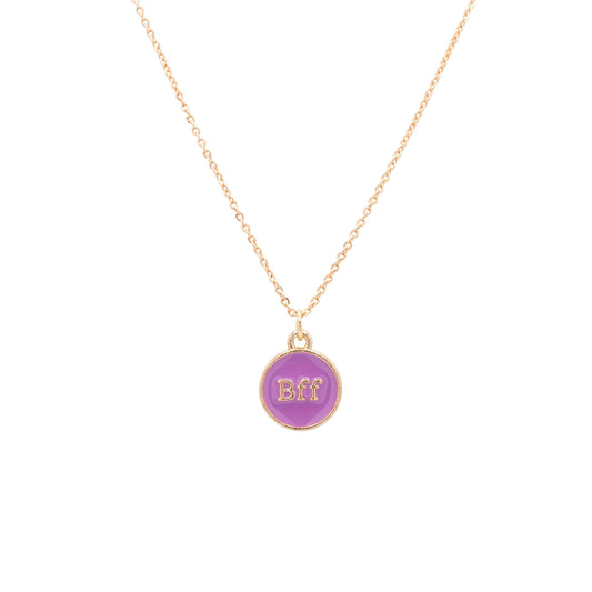 BFF Purple Enamel Charm Necklace Children's Jewelry