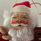 Vintage 1990s Christmas Corner Collection Santa Claus Ornament with Velvet Toy Jacket – 12" Hanging Holiday Decoration