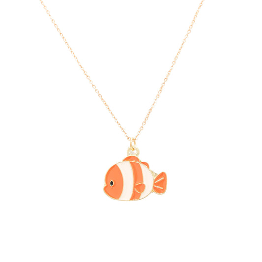 Clown Fish Enamel Charm Necklace Children's - Jewelry
