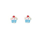 Cupcake Post Stud Earring Food Enamel Children's Jewelry