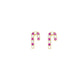 Candy Cane CZ Post Stud Earring Christmas Winter Gift Gold