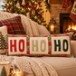 Ho Ho Ho Christmas Quilted Pillow – Festive Holiday Accent
