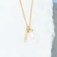 14k Gold Quartz Dagger, CZ Bar Charm Necklace Hypoallergenic