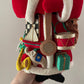 Vintage 1990s Christmas Corner Collection Santa Claus Ornament with Velvet Toy Jacket – 12" Hanging Holiday Decoration
