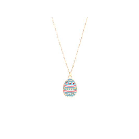 Easter Egg Enamel Charm Necklace Children's Jewelry Gift