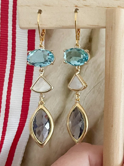 One of a Kind LIMITED 14k Gold or Sterling Silver Double & Triple Gemstone Earrings