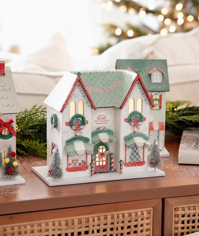 Elves' Workshop Christmas Village Home Decor Putz Inspired
