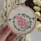 Wall Hanging Vintage Handkerchief Inside Wood Embroidery Hoop