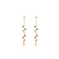 Gemstone Multi Color Dangle Post Stud Earring