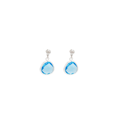 Glass Teardrop Gemstone Post Earrings – 14K Yellow Gold Filled or Sterling Silver with Butterfly Back