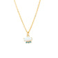 14k Gold Evil Eye Opalite Turquoise Charm Necklace Hypoallergenic