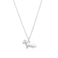14k Gold or Silver Dachshund Sitting Dog Charm Necklace Hypoallergenic Gift