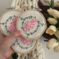 Wall Hanging Vintage Handkerchief Inside Wood Embroidery Hoop