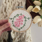 Wall Hanging Vintage Handkerchief Inside Wood Embroidery Hoop