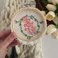Wall Hanging Vintage Handkerchief Inside Wood Embroidery Hoop