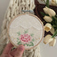 Wall Hanging Vintage Handkerchief Inside Wood Embroidery Hoop