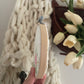 Wall Hanging Vintage Handkerchief Inside Wood Embroidery Hoop